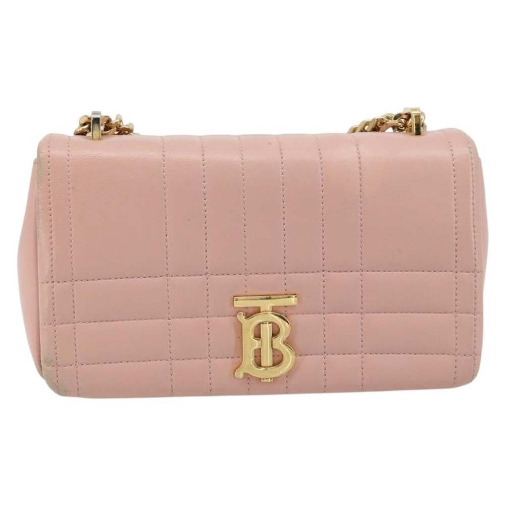 Burberry Leather Chain Shoulder Bag Pink